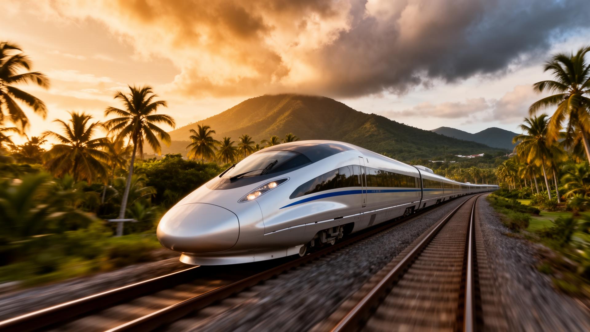 High-speed train through Dominican Republic